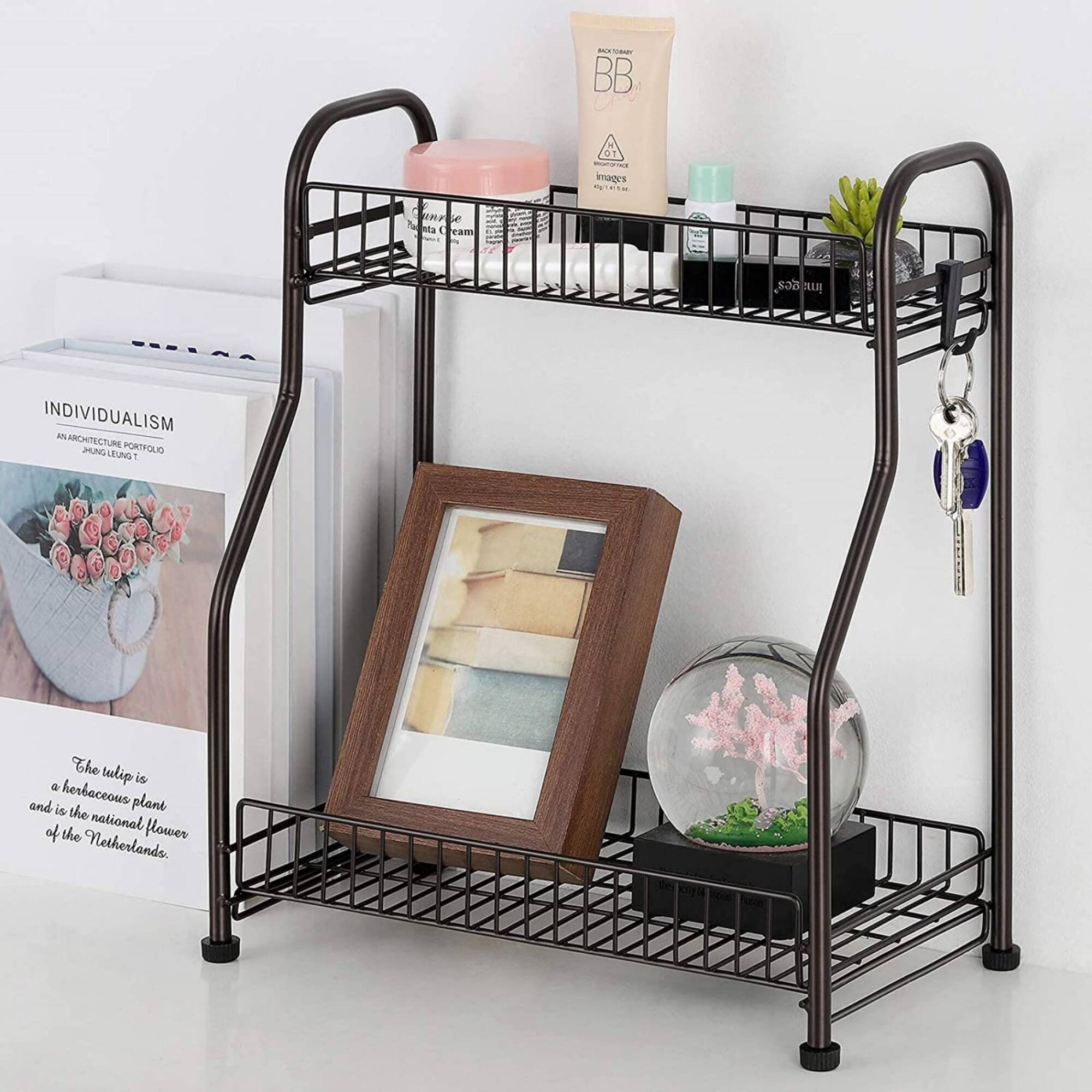 NEX™ 2-Tier Bronze Spice Rack Kitchen Organizer